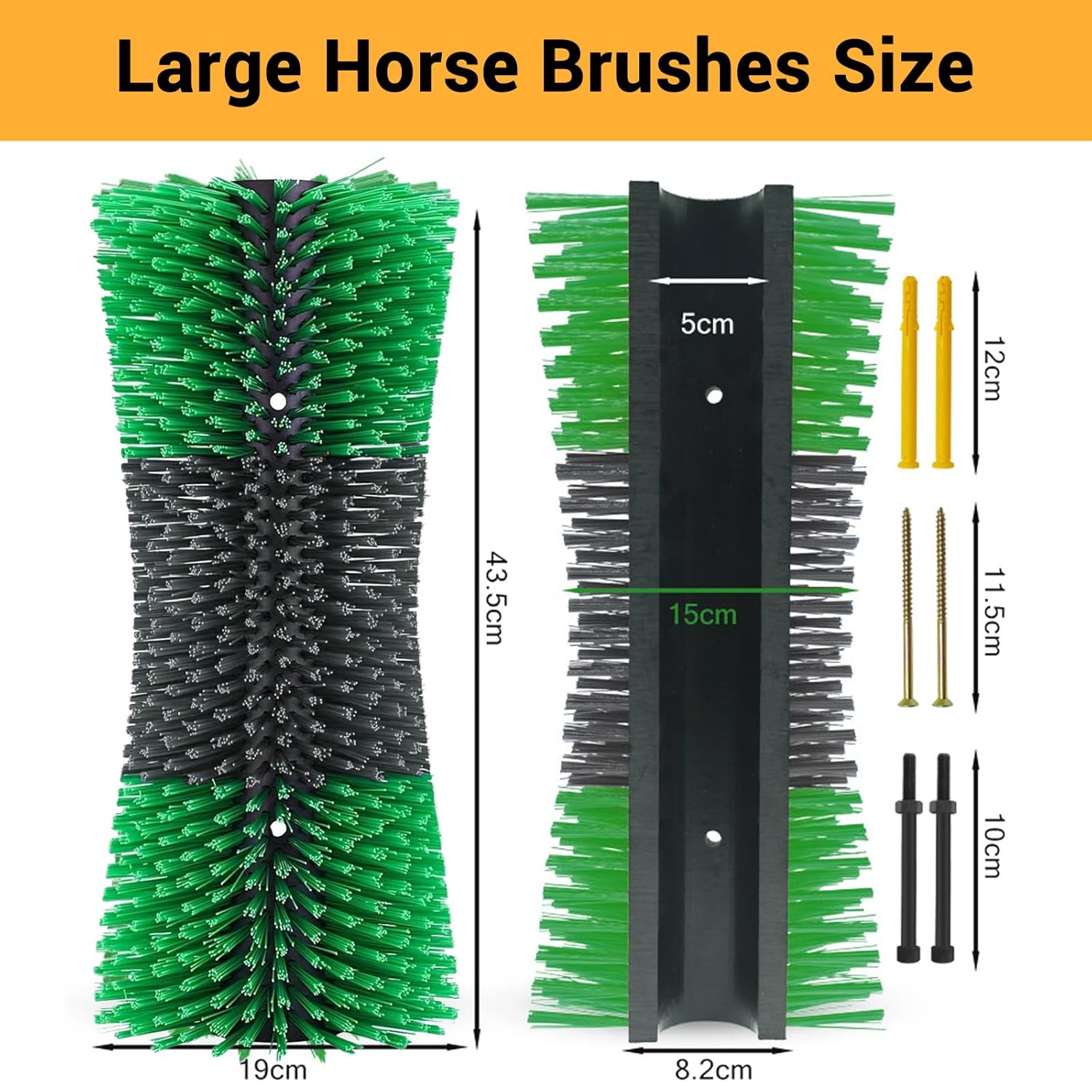 Livestock Scratching Brush Horse Goat Scratcher Tool Full Massage Grooming Brushes with Screws for Goat Cattle Cow Sheep Horses Pigs and Other Animal Back Scratching