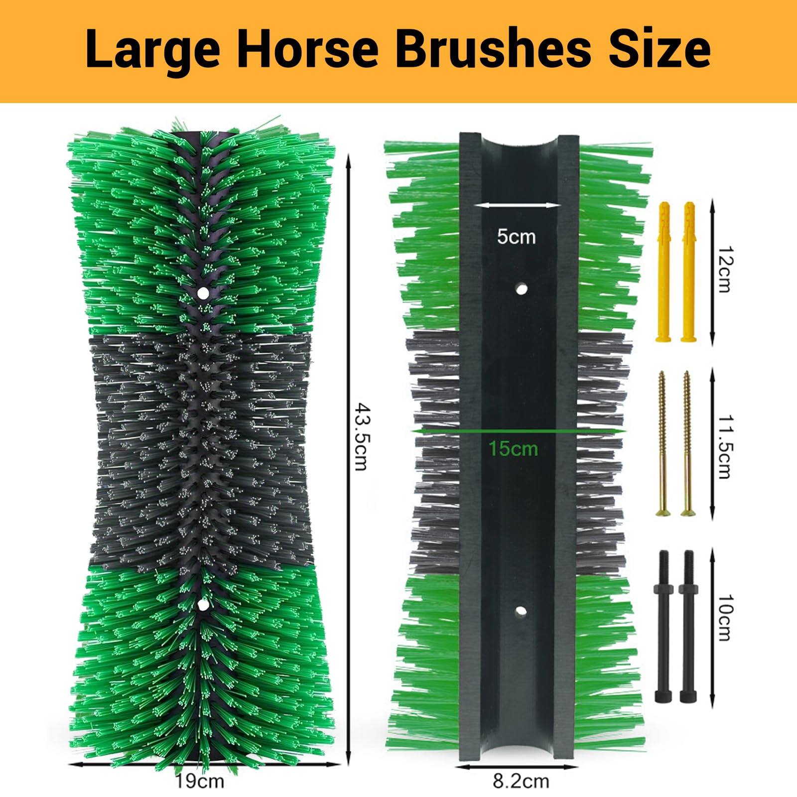 Lot de 2 brosses à gratter pour animaux de ferme, grandes brosses pour chevaux, toilettage, massage, nettoyage, soulager les démangeaisons à l'arrière du bétail, brosse pour chevaux, vaches