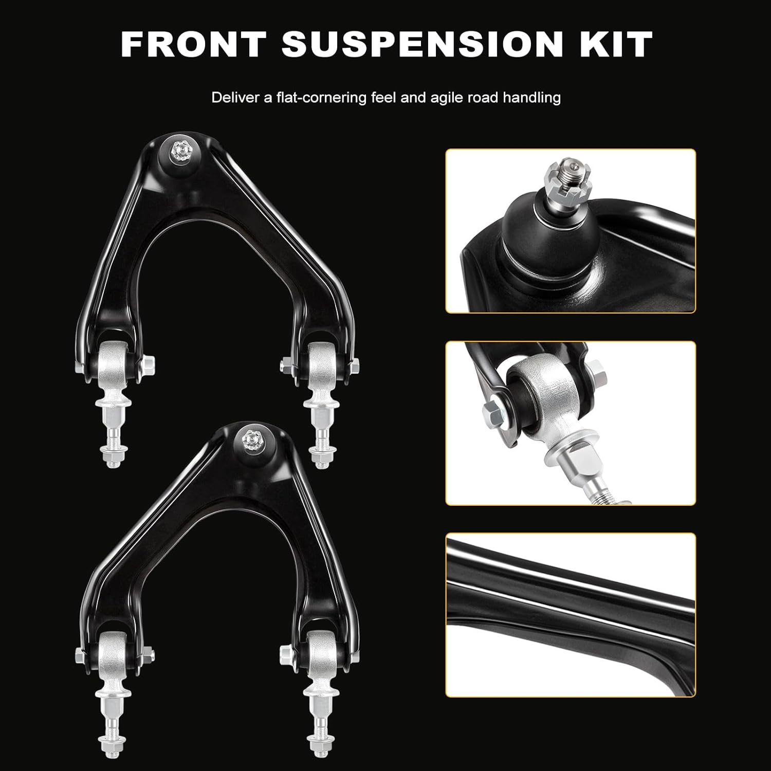 ASAPE 10 Pcs Suspension Kit - Fit for Honda for Accord 1990 1991 1992 1993, Include - Front Upper Control Arm Inner Outer Tie Rod End Sway Bar Link Lower Ball Joint OE# K9643 K90122