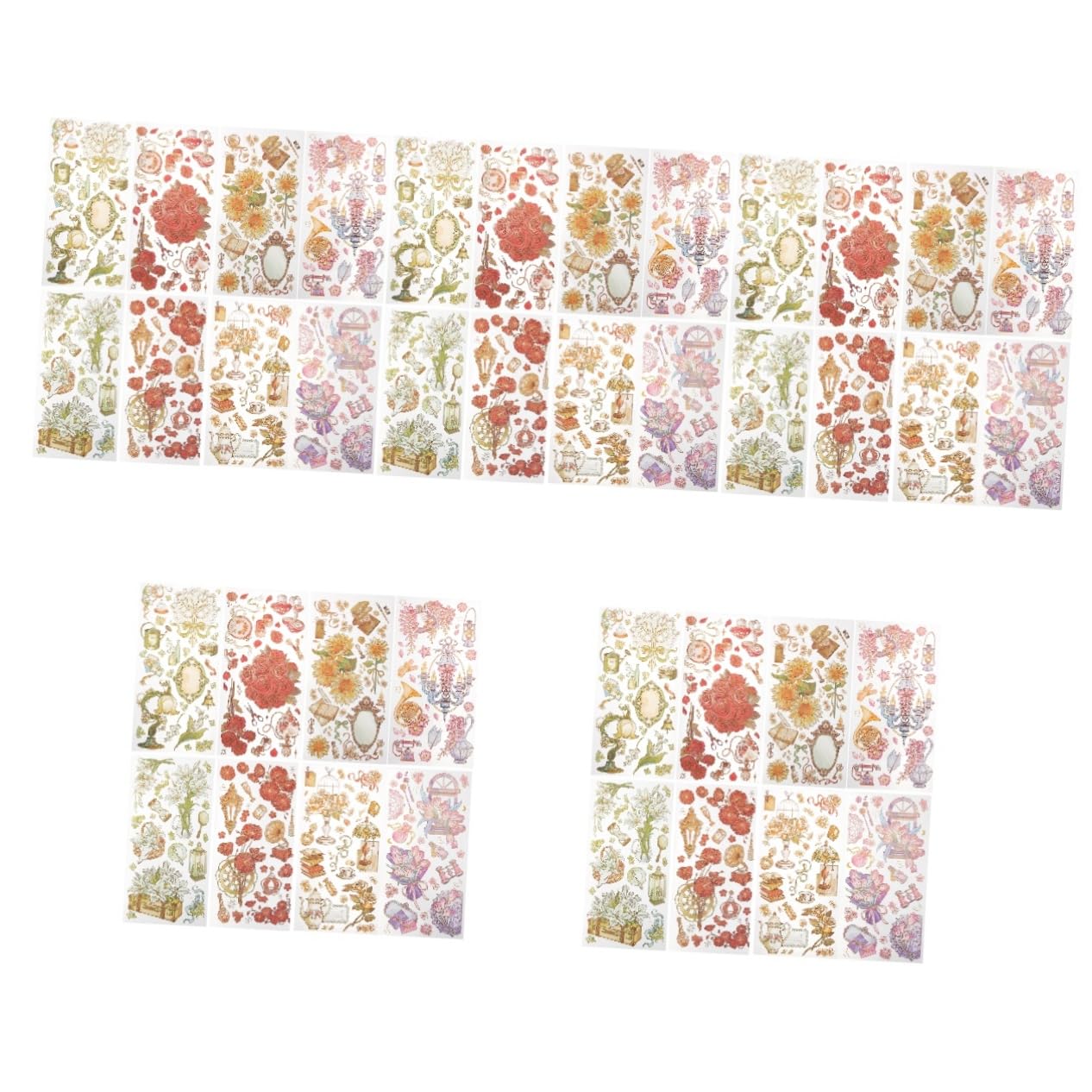 OSALADI 5 Sätze Aufkleber Dekorativ Alte Aufkleber Blumen-scrapbook- Vintage-blumen Blumen-scrapbooking- Bastel Das Haustier 4 Blätter * 5