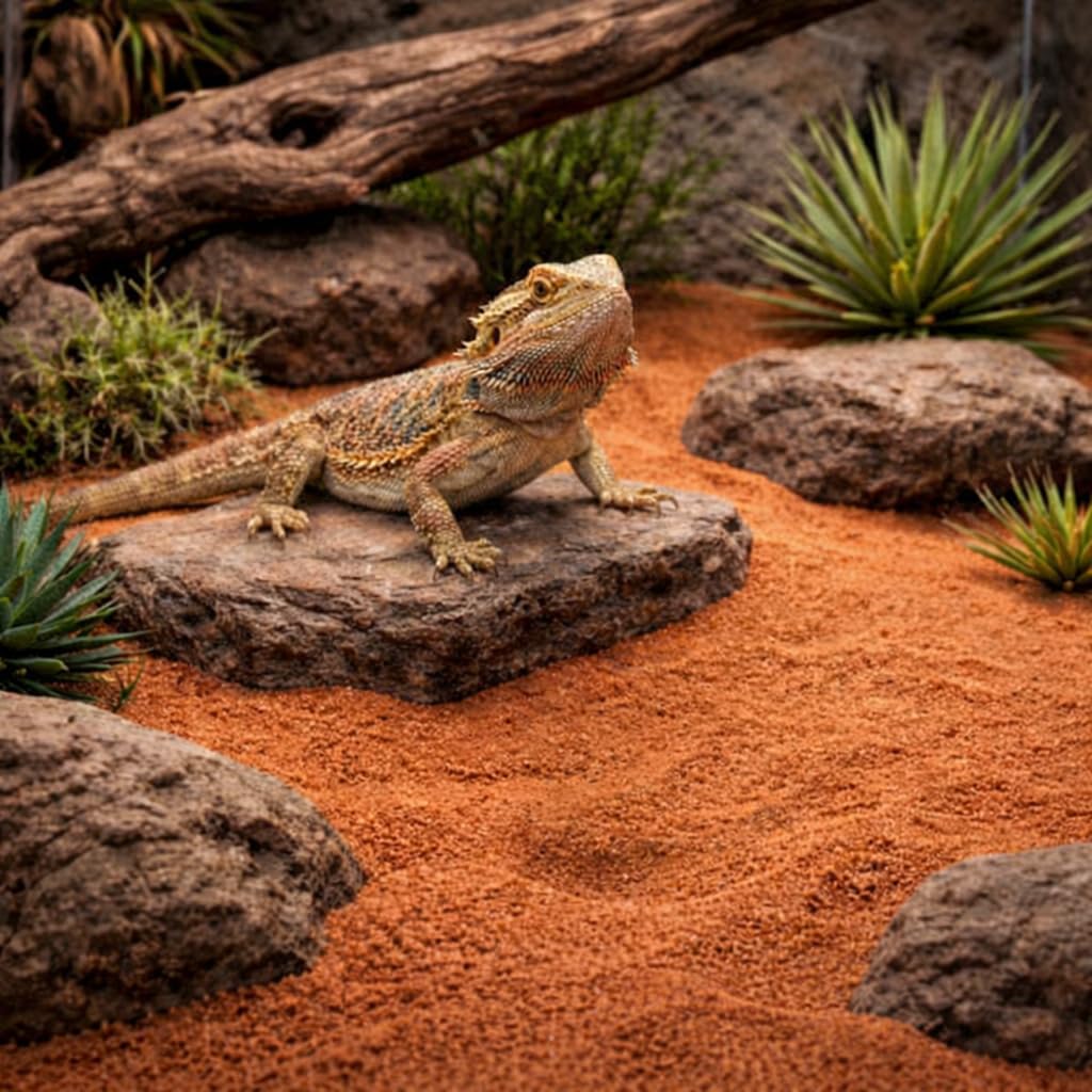Happet Terrariensand Rot 1kg Natursand für Wüstenreptilien & Wirbellose Tiere Sauber & Sicher, Ideal zum Graben & Naturverhalten, Bodengrund für Terrarium Geckos & Bartagamen, Natursubstrat Rot