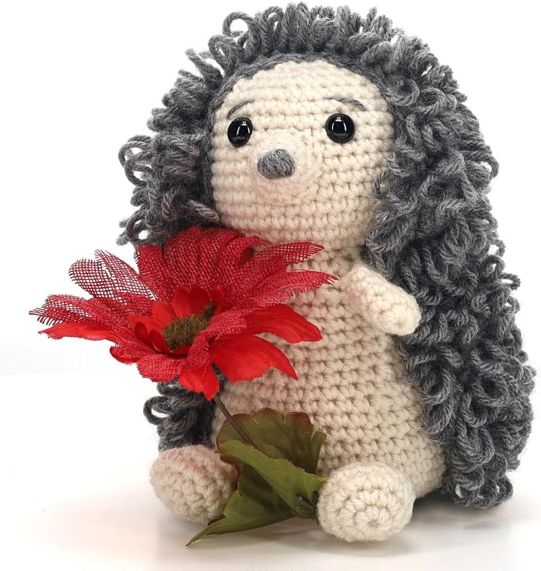 LEISURE ARTS Crochet Kit Amigurumi Hedgehog - DIY Crochet Animal Kit with Yarn, Hook, Needle, and Safety Eyes, Fun Amigurumi Kit for Adults, and Beginners image 5