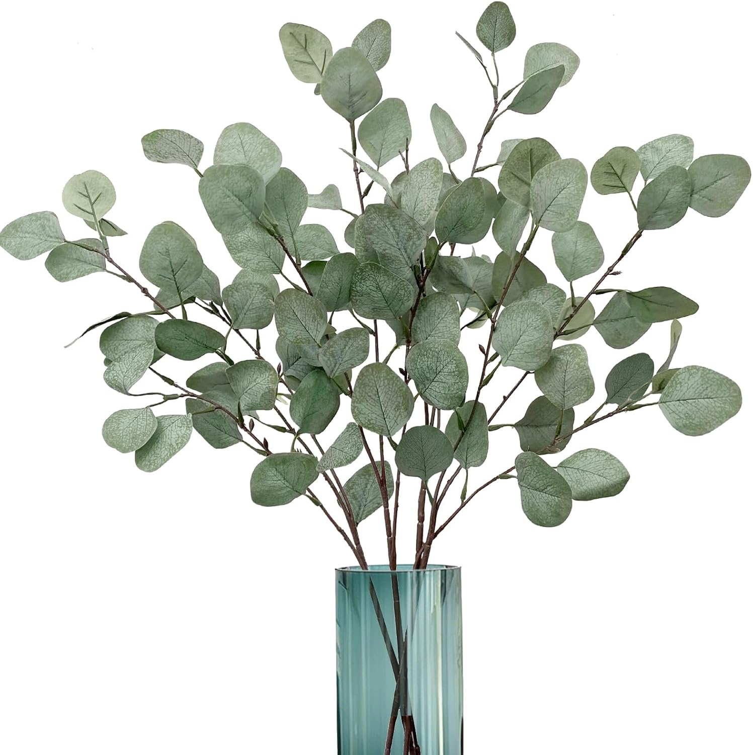 ROLLWAY 4 Stück Künstliche Eukalyptus Deko Zweige 67cm, Eucalyptus Osterzweige Dekozweige Grün aus Stoff für Hochzeit Home Decor Vase Tischdeko Party Taufe Kommunion Konfirmation Ostern Deko