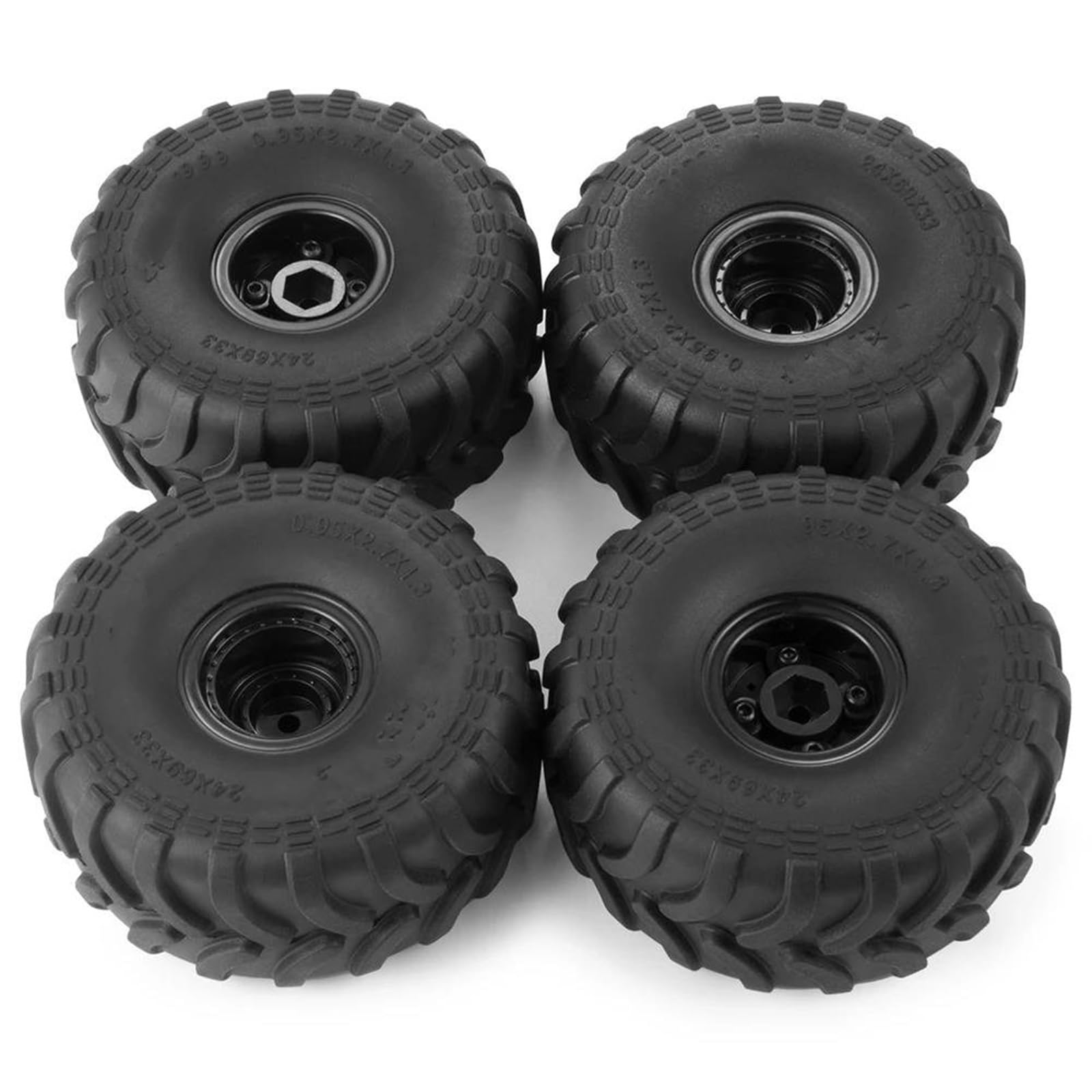 Neumáticos RC para TRX4M para Axial SCX24 FCX24 para FMS 1/18 1/24 RC Car 4 Piezas De Neumáticos Rueda 1,0 Pulgadas, Goma, Llantas Plástico, Bujes