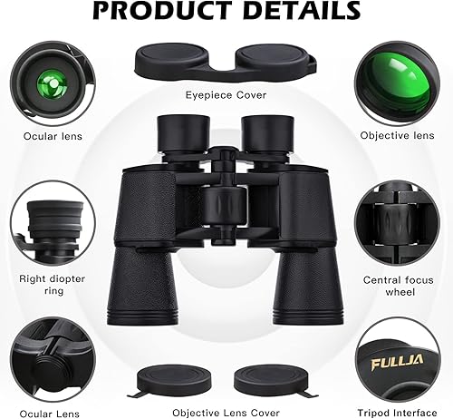 Miniatura 3 de Prismáticos de 20 x 50 para adultos de alta potencia  Binoculares militares compactos HD profesionales impermeables para observación de aves,