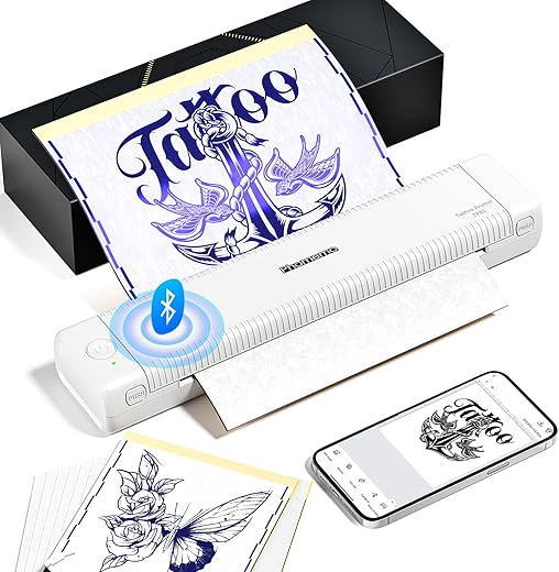 Phomemo TP81 (Upgraded) Wireless Tattoo Printer, Thermal Tattoo Stencil Printer with 10pcs Transfer Paper, Tattoo Printer 