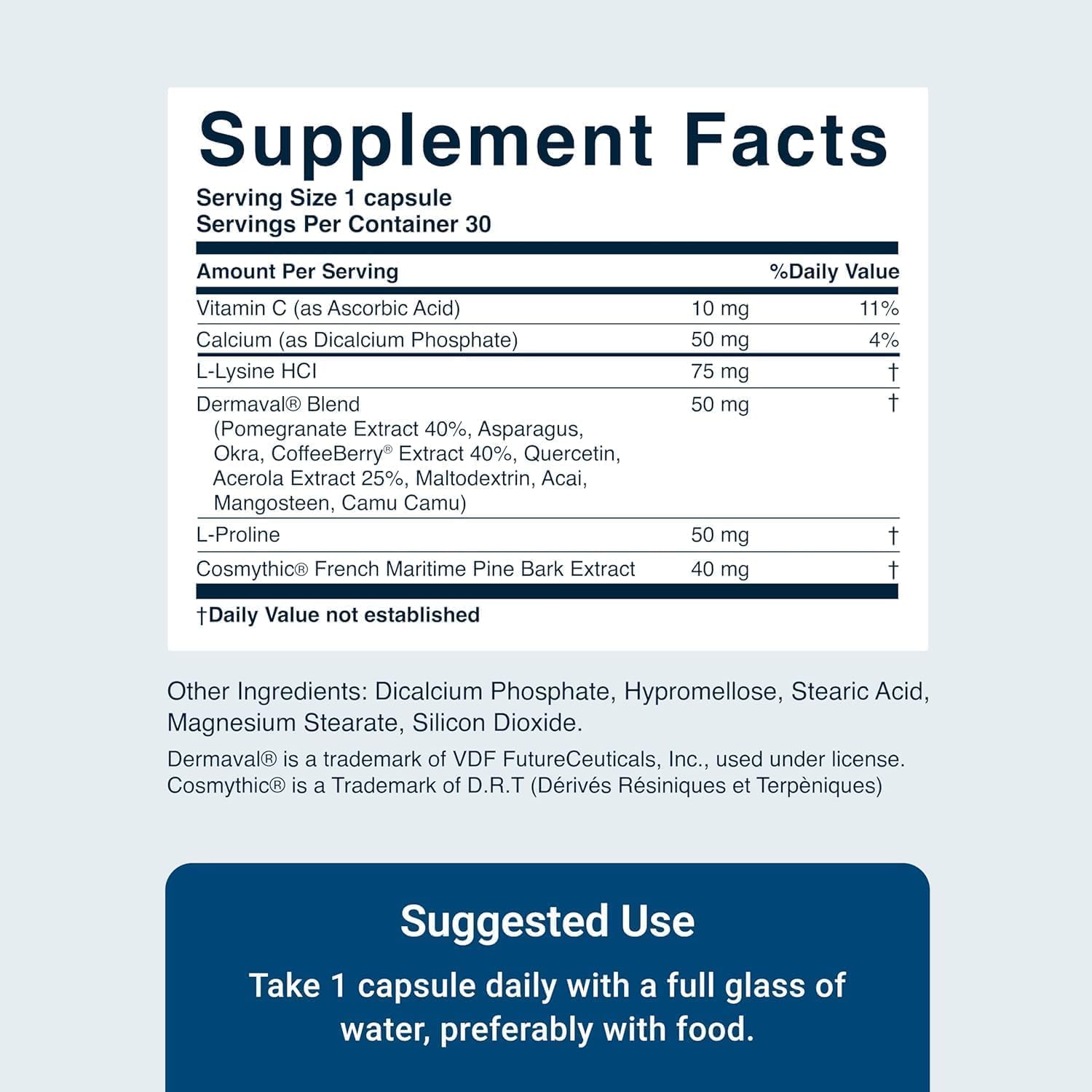 ACTIVATEDYOU Essential Skin Food, Advanced Skincare Collagen Elastin Support Supplement for Aging Skin, Helps Improve Appearance of Face Texture, Sagging w/Dermaval, Vitamin C, Lysine (30 Capsules)