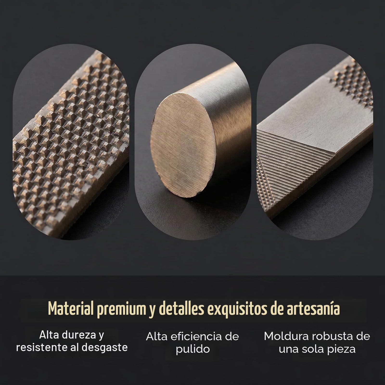 Escofina plana 4 en 1 media redonda, escofina de madera de acero al carbono, limas de mano para dar forma a madera de cuero de plástico de metal