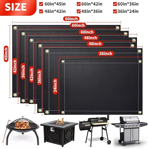Miniatura 2 de Tapete para parrilla de 48 x 42 pulgadas, tapetes de barbacoa para interiores, a prueba de aceite, fácil de limpiar, reutilizable al aire libre