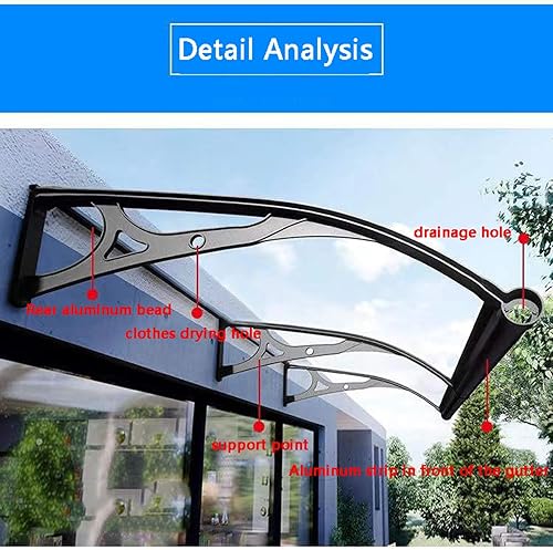 Miniatura 4 de Toldo para ventana de puerta de patio, cubierta de policarbonato para puerta delantera, toldo para puerta, toldo para jardín, ventana al aire libre,