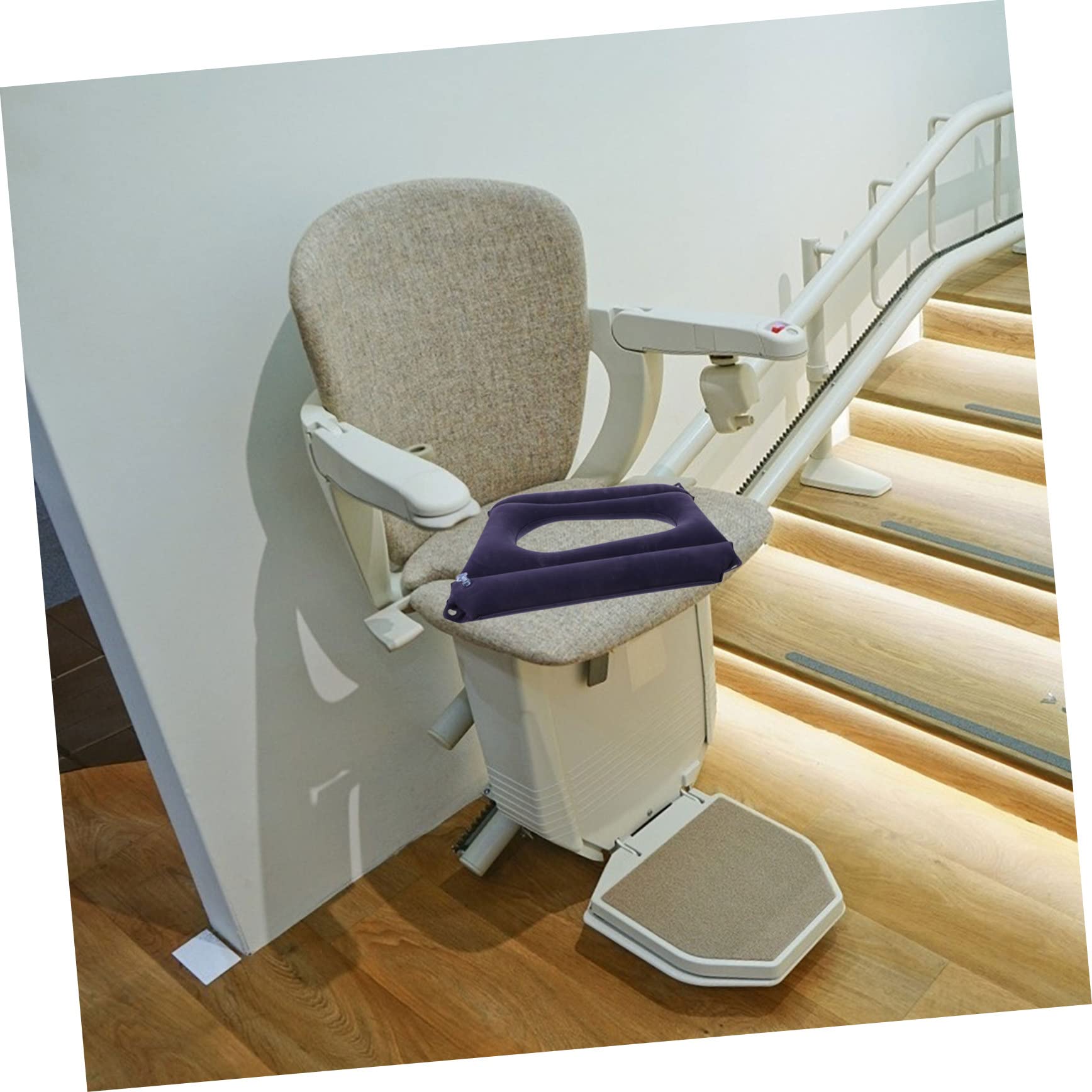 IWOWHERO Inflatable Seat Cushion Wheelchair Seat Cushion Ergonomic Portable for Home Car Office PVC Flocking Pressure Relief