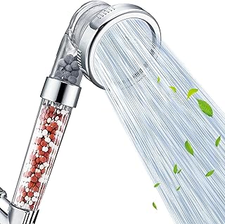 Nosame Shower Head, Filter Filtration High Pressure Water Saving 3 Mode Function Spray Handheld Showerheads 1.6 GPM for Dry Hair & Skin SPA