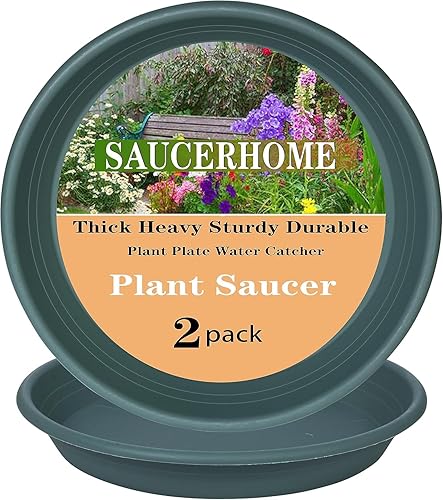 Vista 74 de 5 Packs Plant Saucer Pot Tray 6 8 10 12 14 16 19 20 Inch Plastic Flower Planter Saucers and Drip Trays for Indoors Outdoors, Heavy Durable Plant