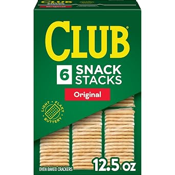 Club Snack Stacks Crackers, Lunch Snacks, Original, 12.5oz Box 6 Stacks