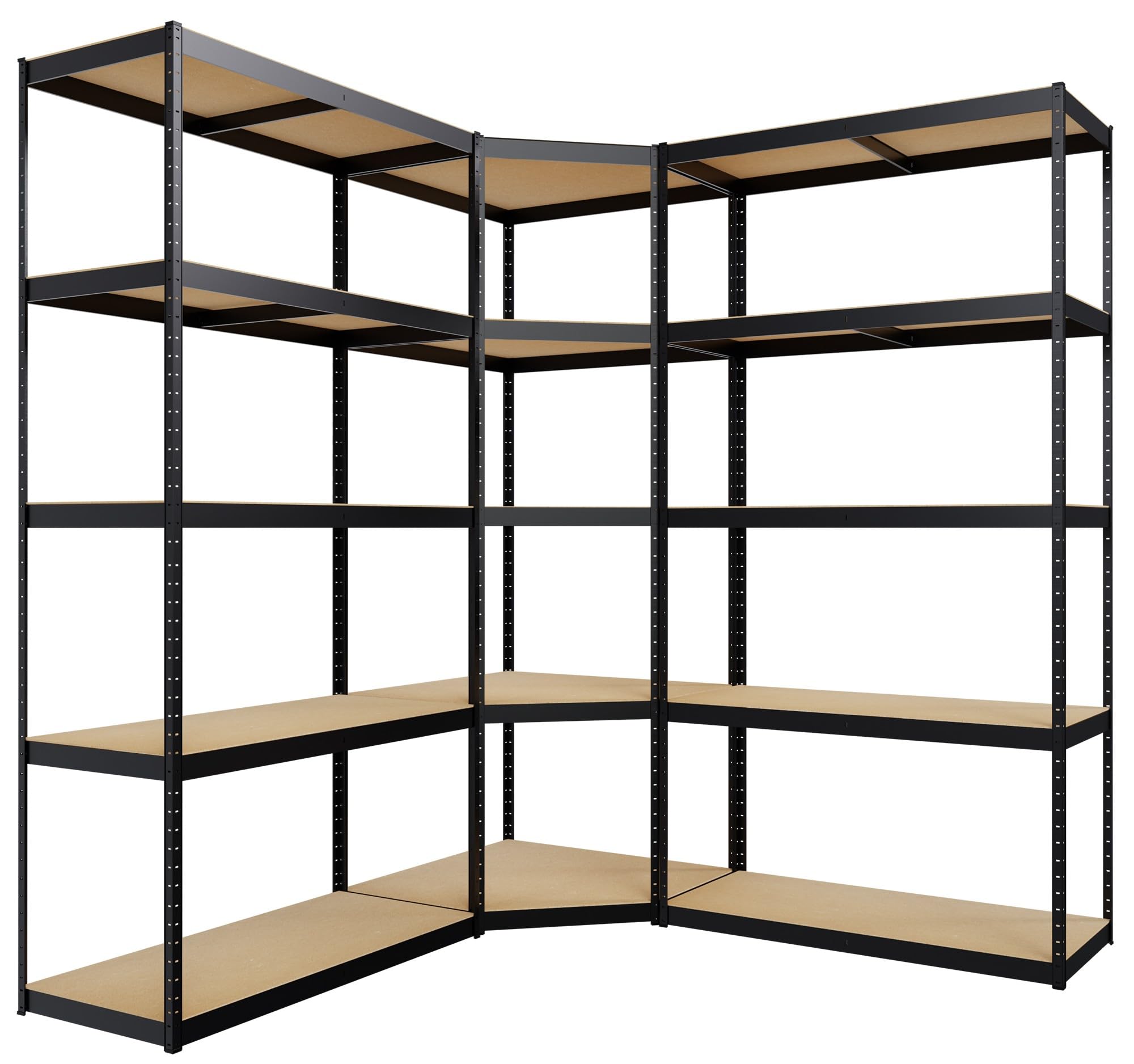 CLP Sistema di scaffalature a 3 Ripiani I 2X Sistema di scaffalature I Scaffalatura per carichi Pesanti, Colore:Nero