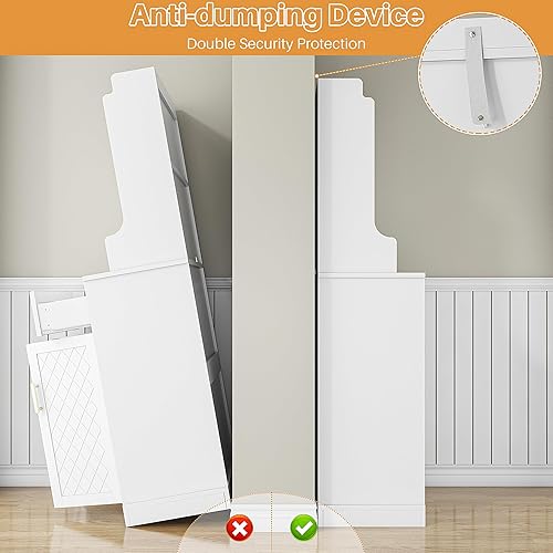 Miniatura 8 de Armario de despensa de 66 pulgadas con estantes y cajón ajustables, soporte independiente para microondas con soporte para copas de vino, gabinete