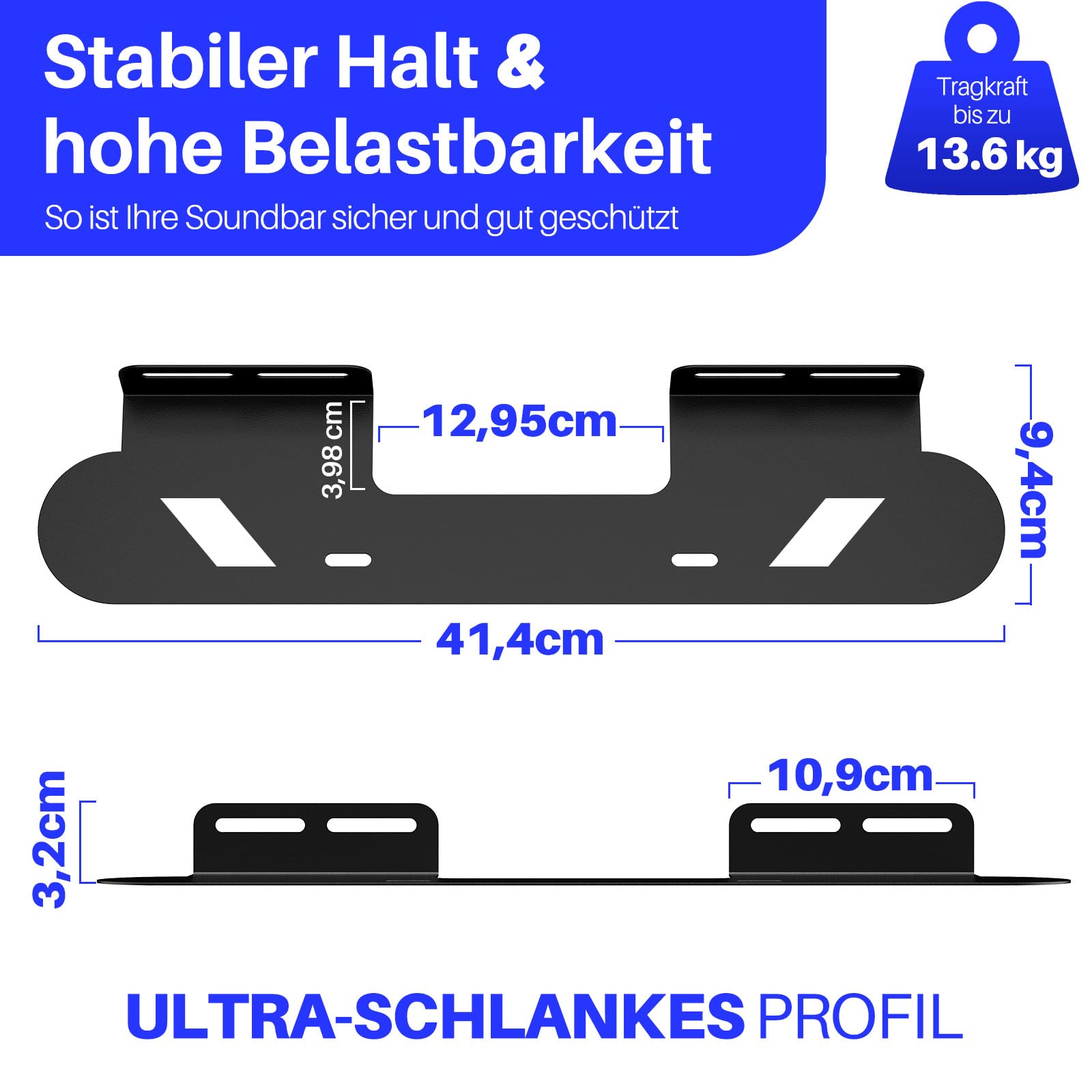 Soundbar-Halterung für Sonos Beam, Wandhalterung kompatibel mit Gen 1 & Gen 2, Sonos Beam Sound Bar Montagehalterung unter TV, inklusive aller notwendigen Montage-Hardware, Halterungen