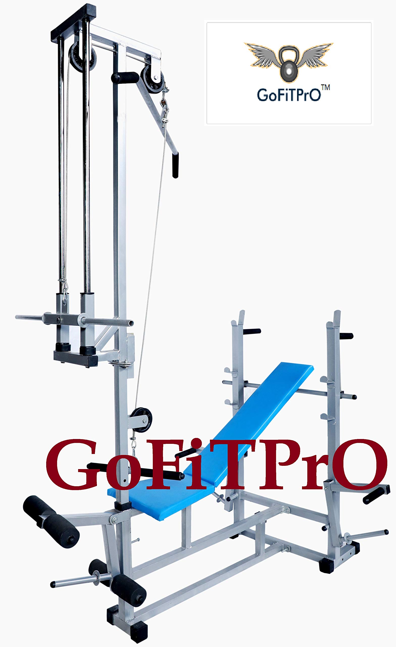 20 in 1 Bench MUTIPURPOSE Exercise (Silver) 2X2 Pipe Size Home Gym Bench with Double Support-picture-12