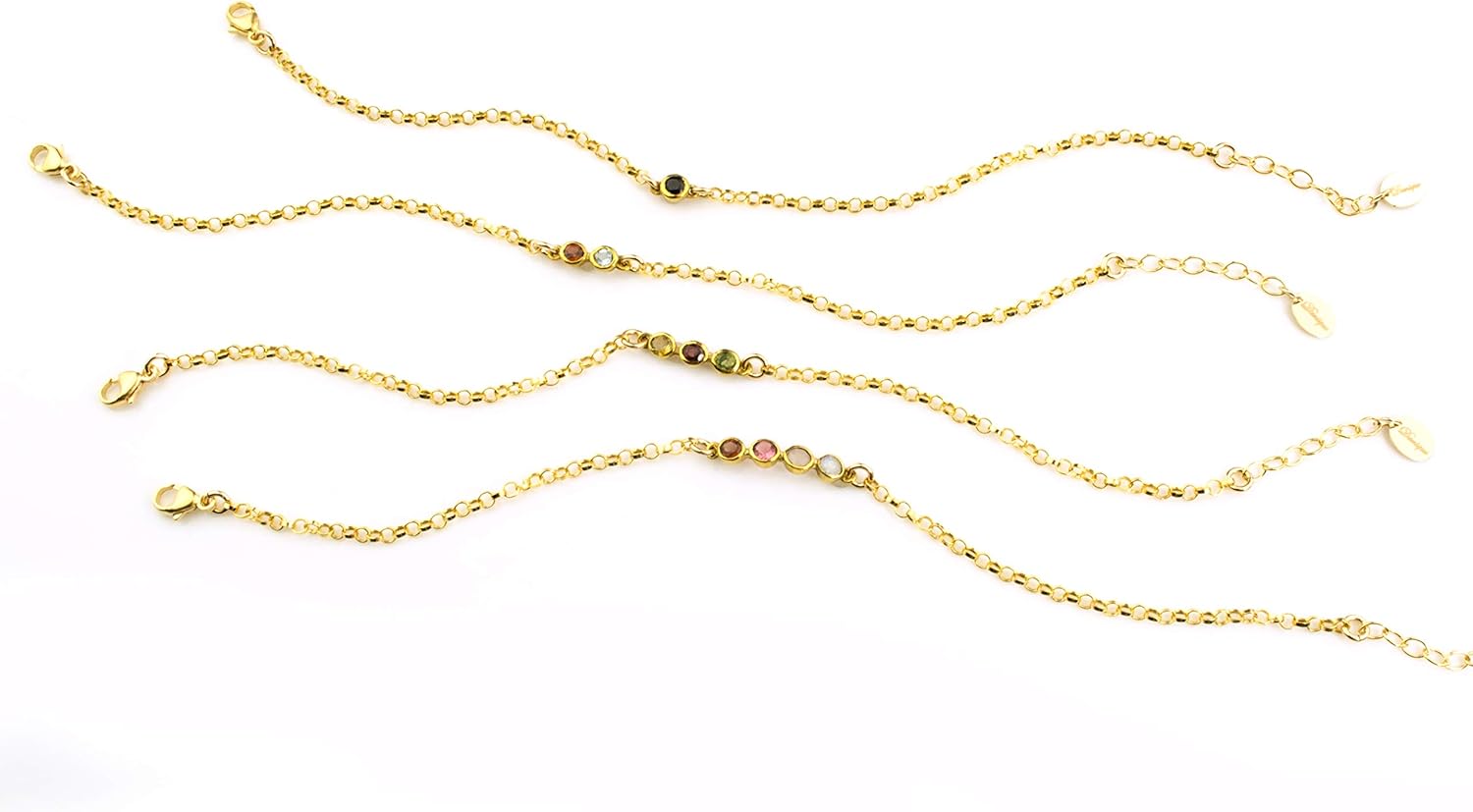 Minimalistic Birthstones Anklet Custom Birthstone AnkletChristmas Gift for Mom Grandma Anklet Kid's Birthstone Anklet for MIL