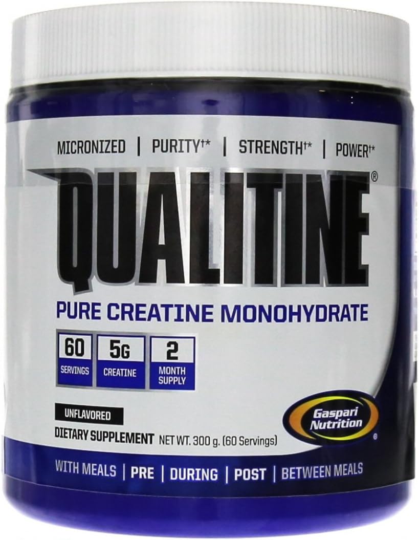 Gaspari Nutrition Qualitine 300 g Creatine Monohydrate Muscle Size and Strength Powder