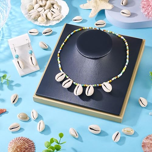 Vista 145 de Cheriswelry 50 cuentas de concha galvanizadas, conchas de cauri en espiral, conchas de mar, verano, playa, cuentas espaciadoras sueltas