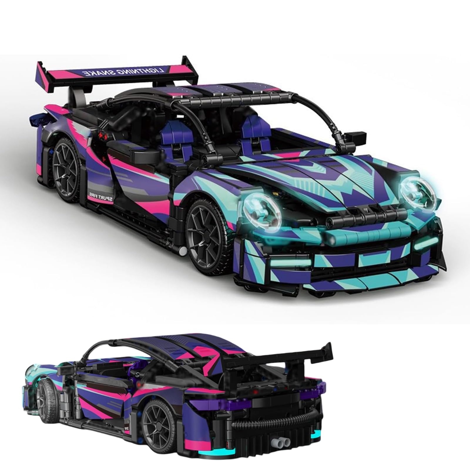 NUOJIAYING Supersportwagen Bausteine Sets, 1116 Teile 1:14 Technik Sportwagen Bausteine Rennwagen Auto Modell, DIY Sportwagen Modell Bausteine Bausatz, Geschenk für Jugendliche und Erwachsene