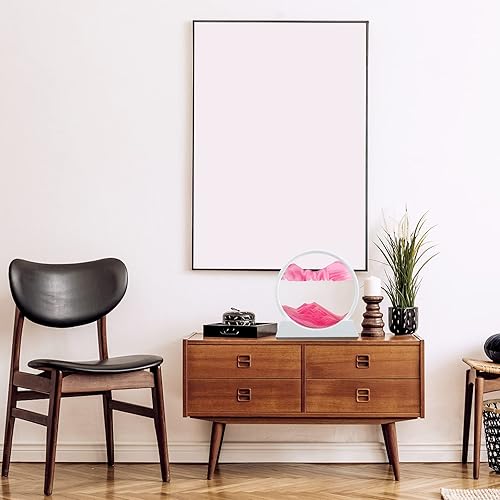 Miniatura 47 de Winthfure Arte de arena en movimiento, regalo de Navidad – Paisaje de arena de mar profundo 3D en marco de arena redonda de vidrio, juguetes de arte