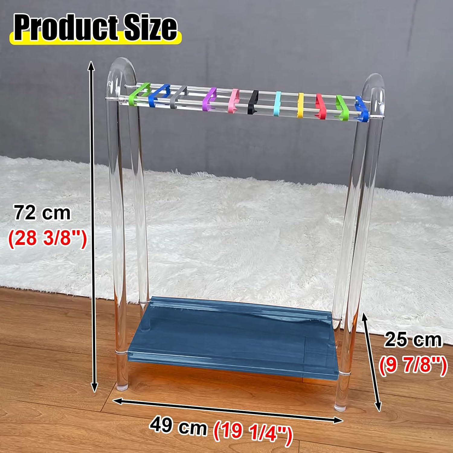 Acrylic Tennis Badminton Racket Storage Display Stand Multicolor(Blue)