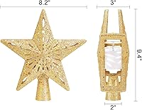 Vista 5 de Decoración para árbol de Navidad iluminada con 6 patrones proyectados, estrella de Navidad con luces giratorias LED integradas, proyector