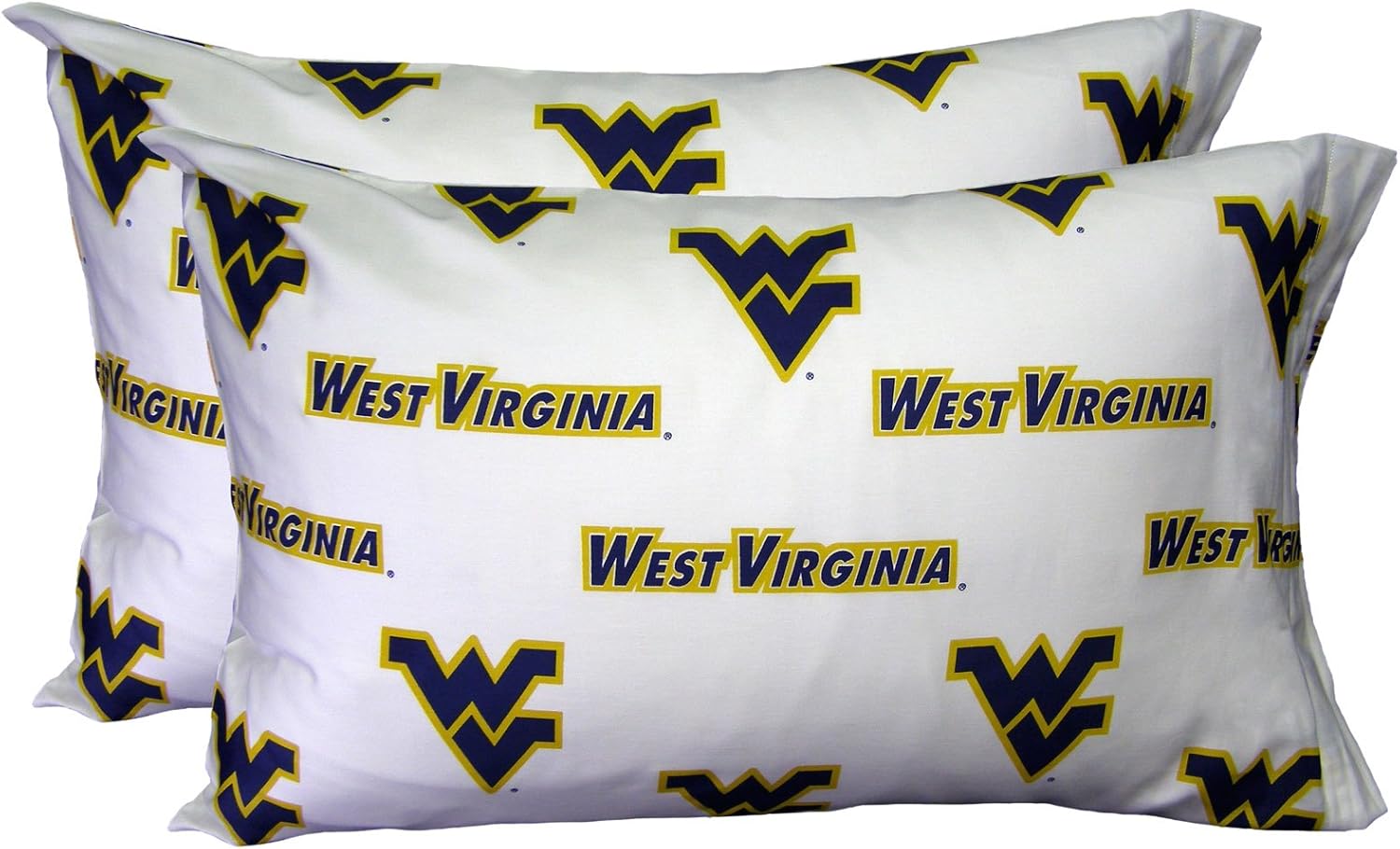College Covers West Virginia Mountaineers Pillowcase Pair, Standard, White: Home & Kitchen