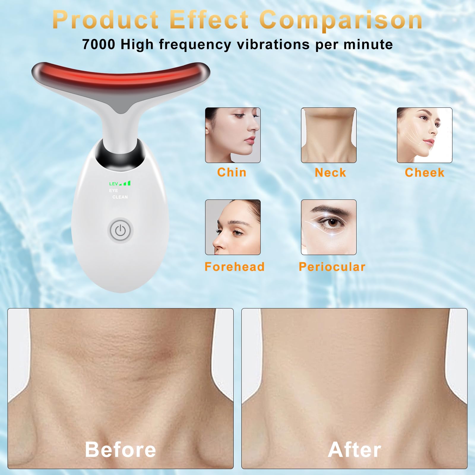 Yolopim Neck Face Massager, 7 Color Facial Massager with Non-Slip Design, White 2