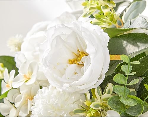 Miniatura 5 de Juego de flores falsas, flores artificiales a granel y vegetación con tallos para ramos de boda, centros de mesa, arreglos de mesa para baby shower,