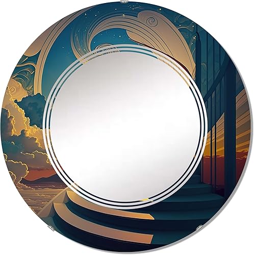 Miniatura 10 de DesignQ Stairs to Heaven I - Espejo de tocador, espejos de baño, espejos de pared para sala de estar, dormitorio, espejo ovalado, grande, 20 x 30