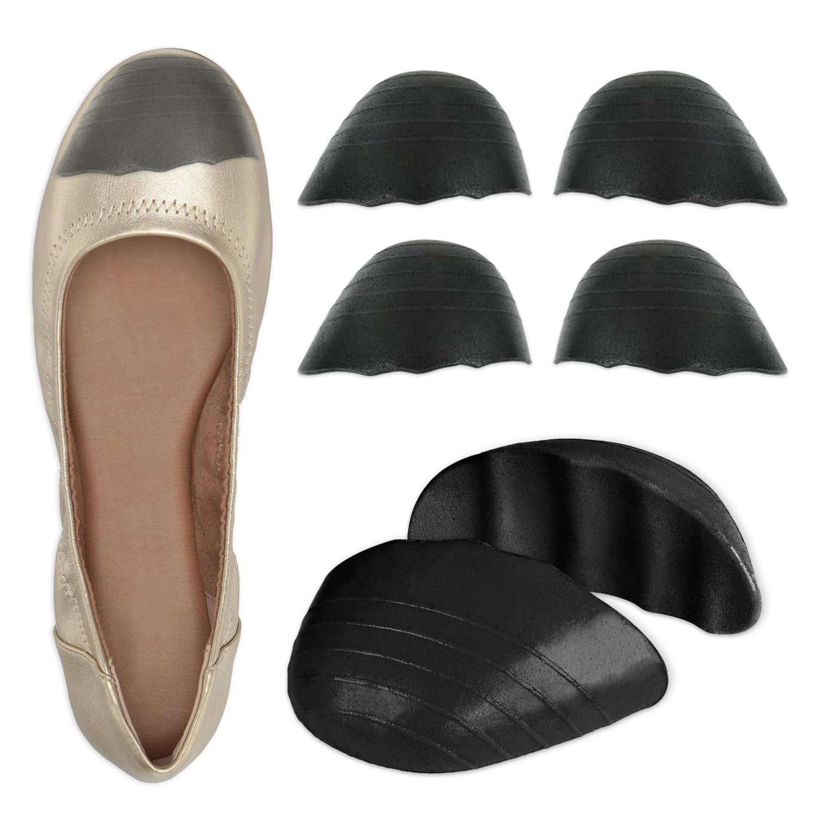 Excefore 3 Pairs Shoe Filler Inserts, Toe Cushion Insert to Make Shoes Fit Tighter Memory Foam Shoe Size Reducer, for High Heels, Dress Shoes, Casual, Flats