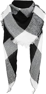 Scarfs for Women Winter Triangle Scarf Plaid Warm Scarf Soft Classic Oversized Scarves Large Knitted Wrap Shawl