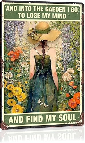 Miniatura 9 de Letrero vintage de jardín con texto en inglés "This is what I do, I drink in the garden, what I know" (This is what I doy, I drink in the garden,