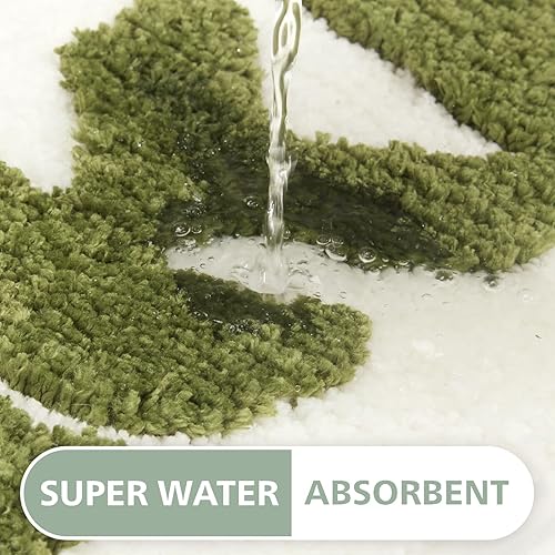 Miniatura 6 de Irregular Get Naked - Alfombra de baño verde, divertidas alfombras de baño, decoración de baño pequeña, bonita y antideslizante, 31 x 18 pulgadas