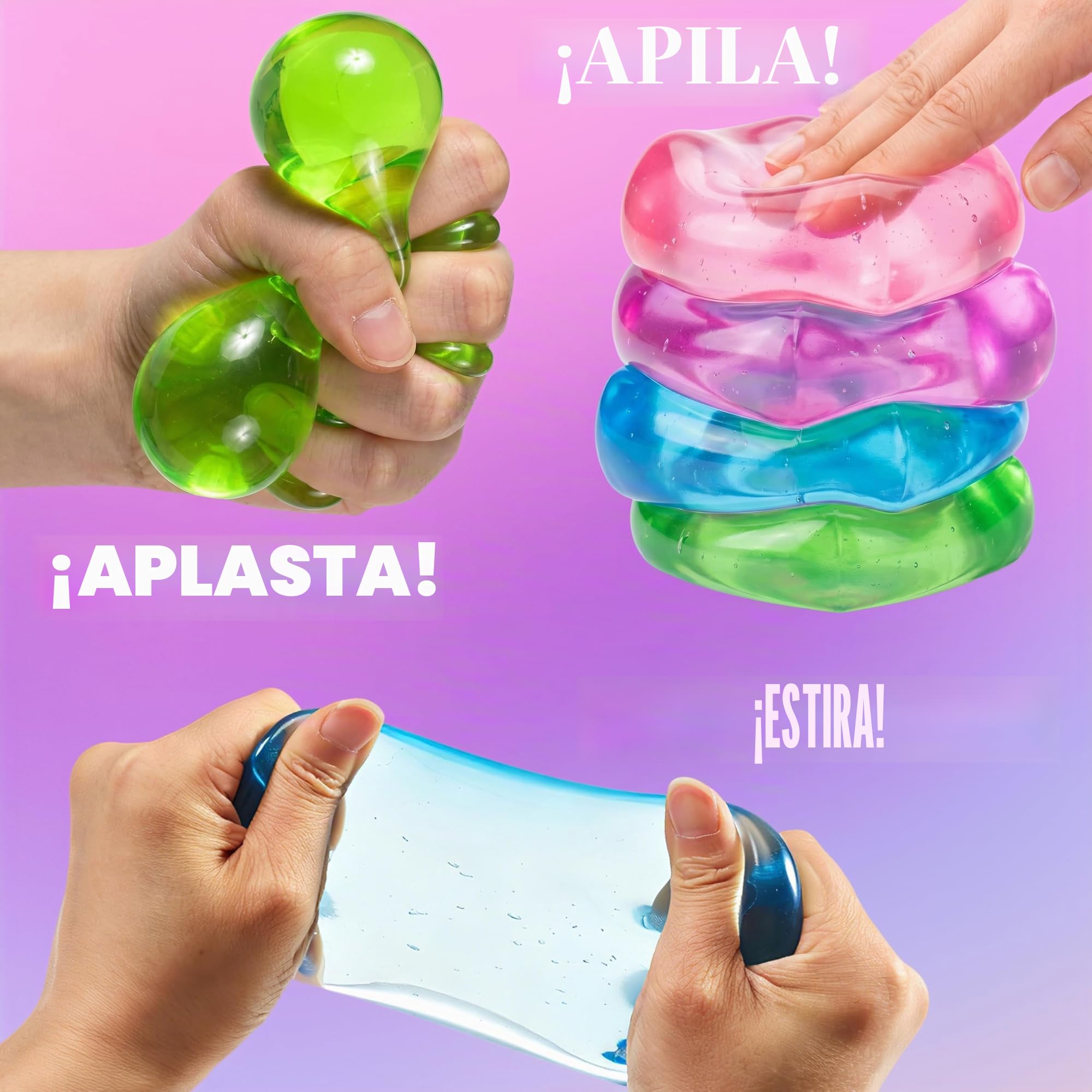 JOYIN 4 piezas de cubo de estrés, bola de estrés en forma de cubo, cubo de 5 cm de juguete antiestrés de alta compresión, juguetes sensoriales con forma de retorno lenta para adultos, regalos de