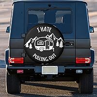 Vista 4 de I Hate Out Camper Spare Tire Cover Spare Tire Cover Wheel Protectors Universal para Neumáticos de Remolque Camping Resistente a la Intemperie