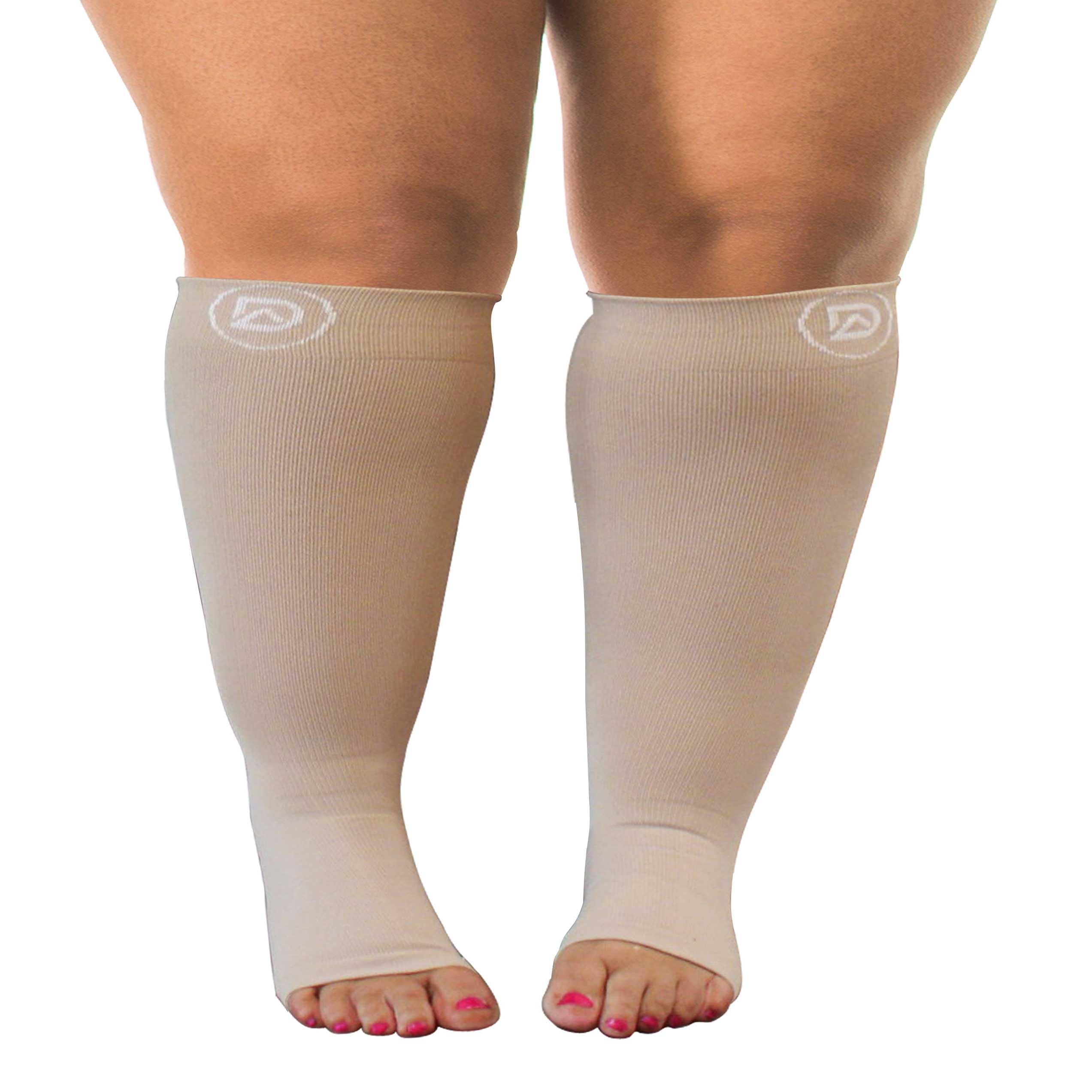 Plus Sized Compression Socks (XXXX-Large, Nude)