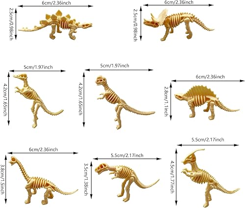 Miniatura 3 de 50 piezas de esqueletos de fósiles de dinosaurio, juguetes de esqueleto de dinosaurio, figuras surtidas, huesos de dinosaurio para decoración de