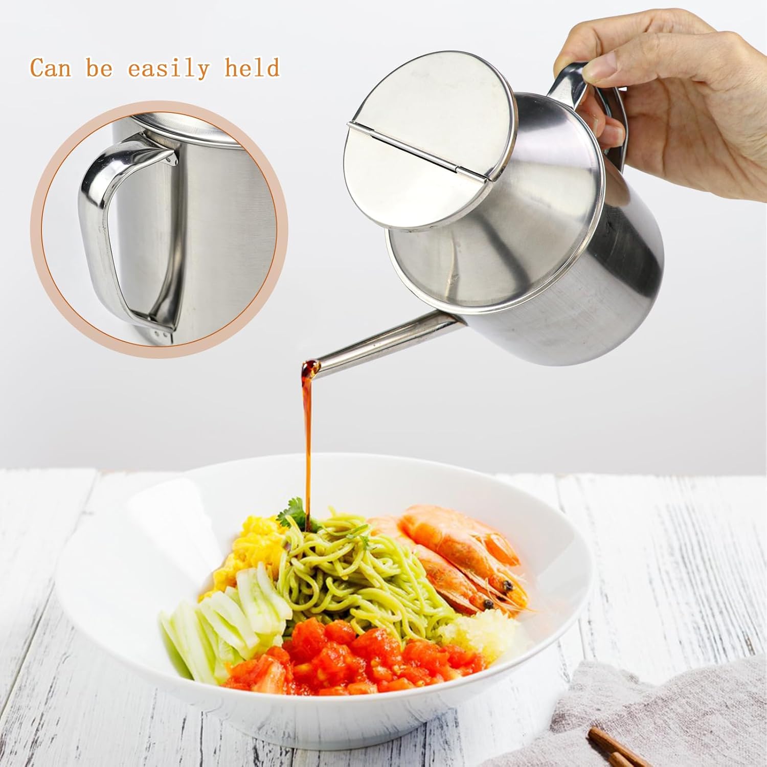 Stainless Steel Oil Dispenser, Soy Sauce and Vinegar Container, Seasoning Dispenser for Kitchen