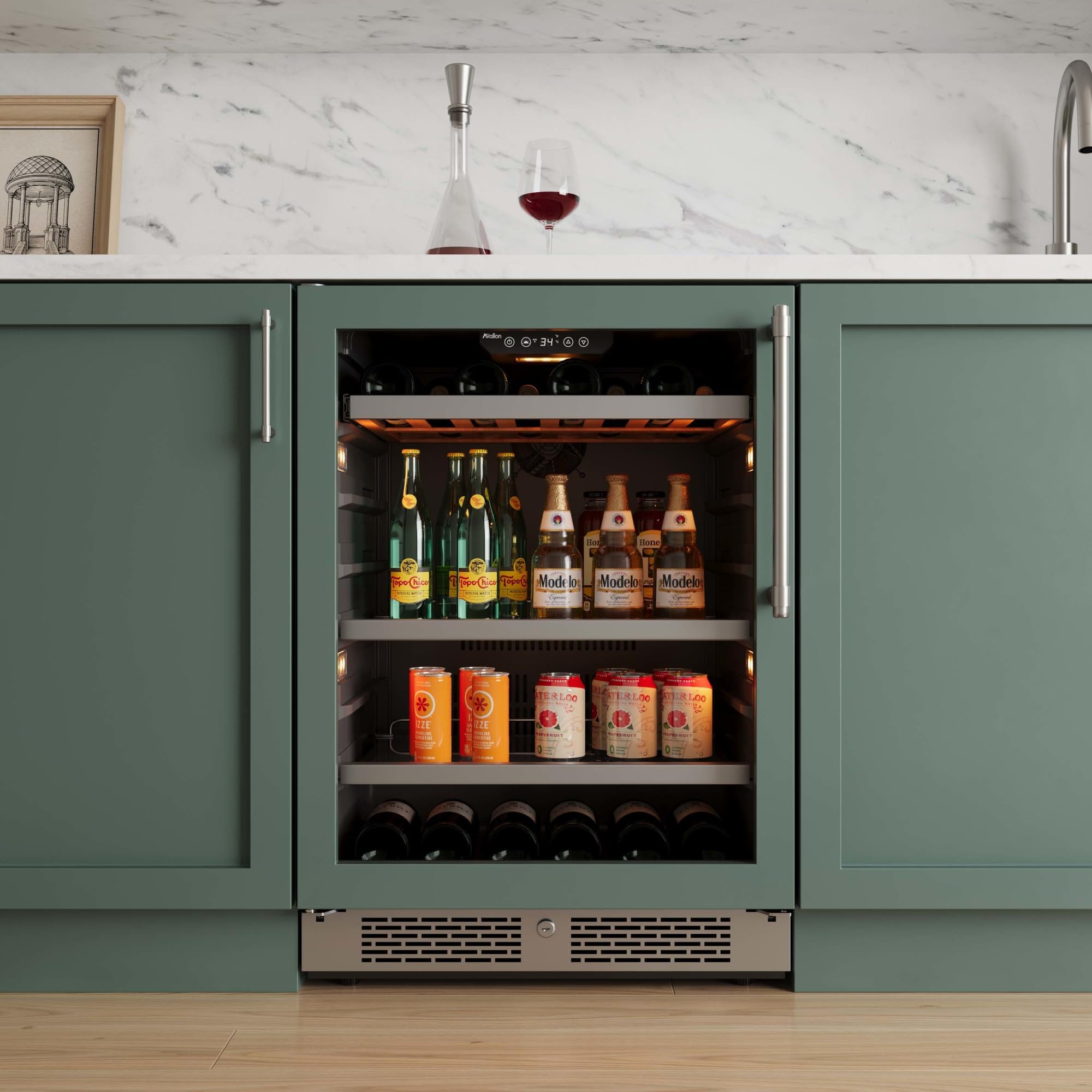 Avallon AWBC242PRSLH 24 Inch Wide 14 Bottle Capacity and 82 Can Capacity Panel Ready Wine and Beverage Cooler on Fridge.com