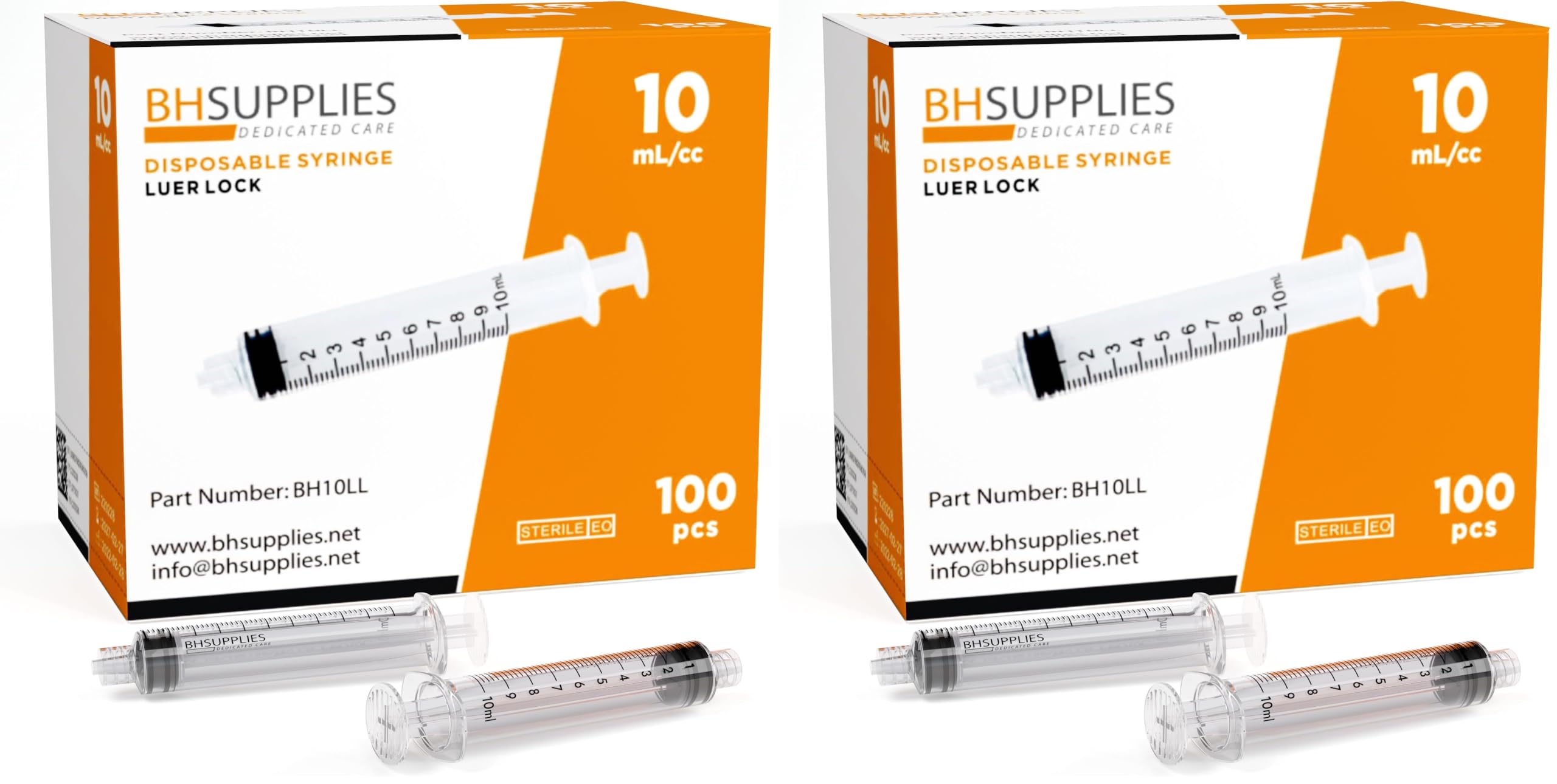 BH Supplies 10ml Luer Lock Tip Syringes (No Needle) - Sterile, Individually Wrapped - 100 Syringes — Amazon image 5