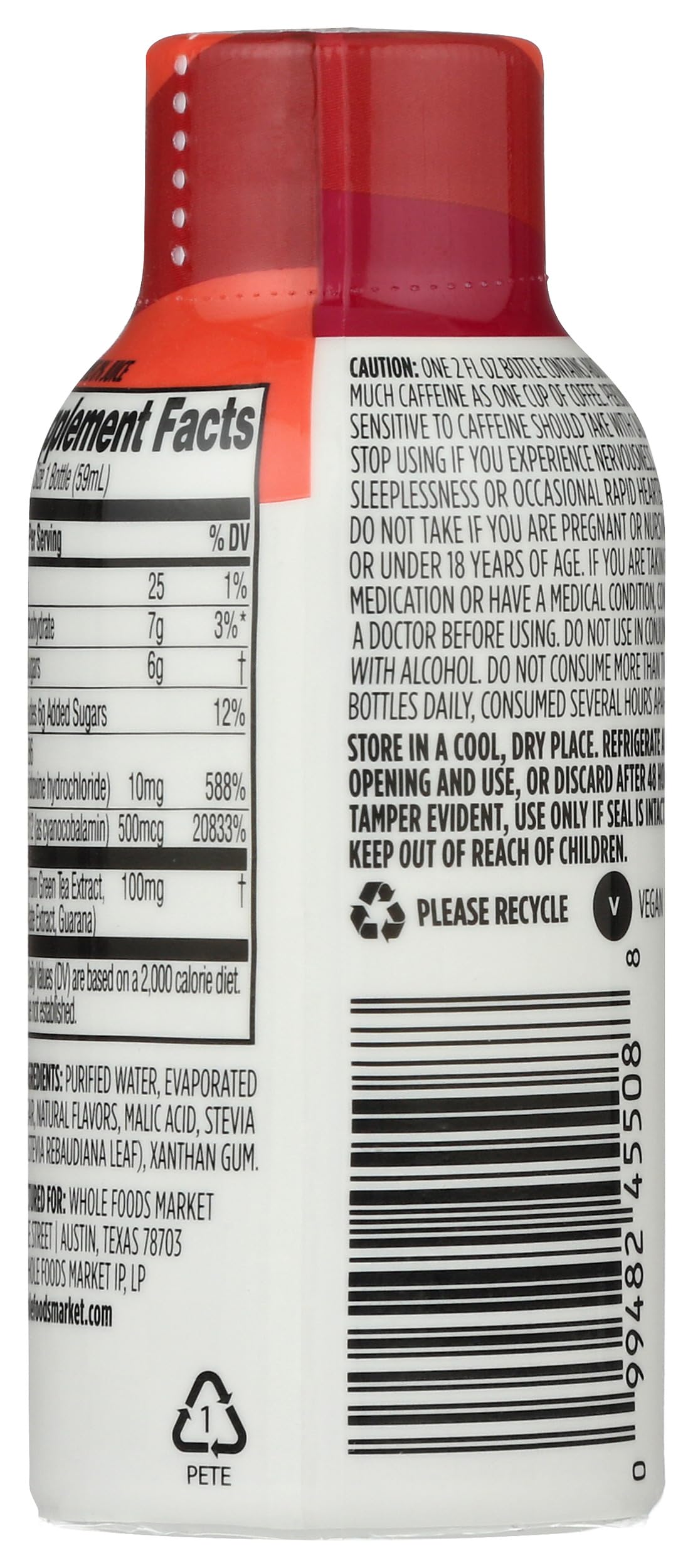 365 by Whole Foods Market, Liquid Energy Shot, Pomegranate, 2 fl oz