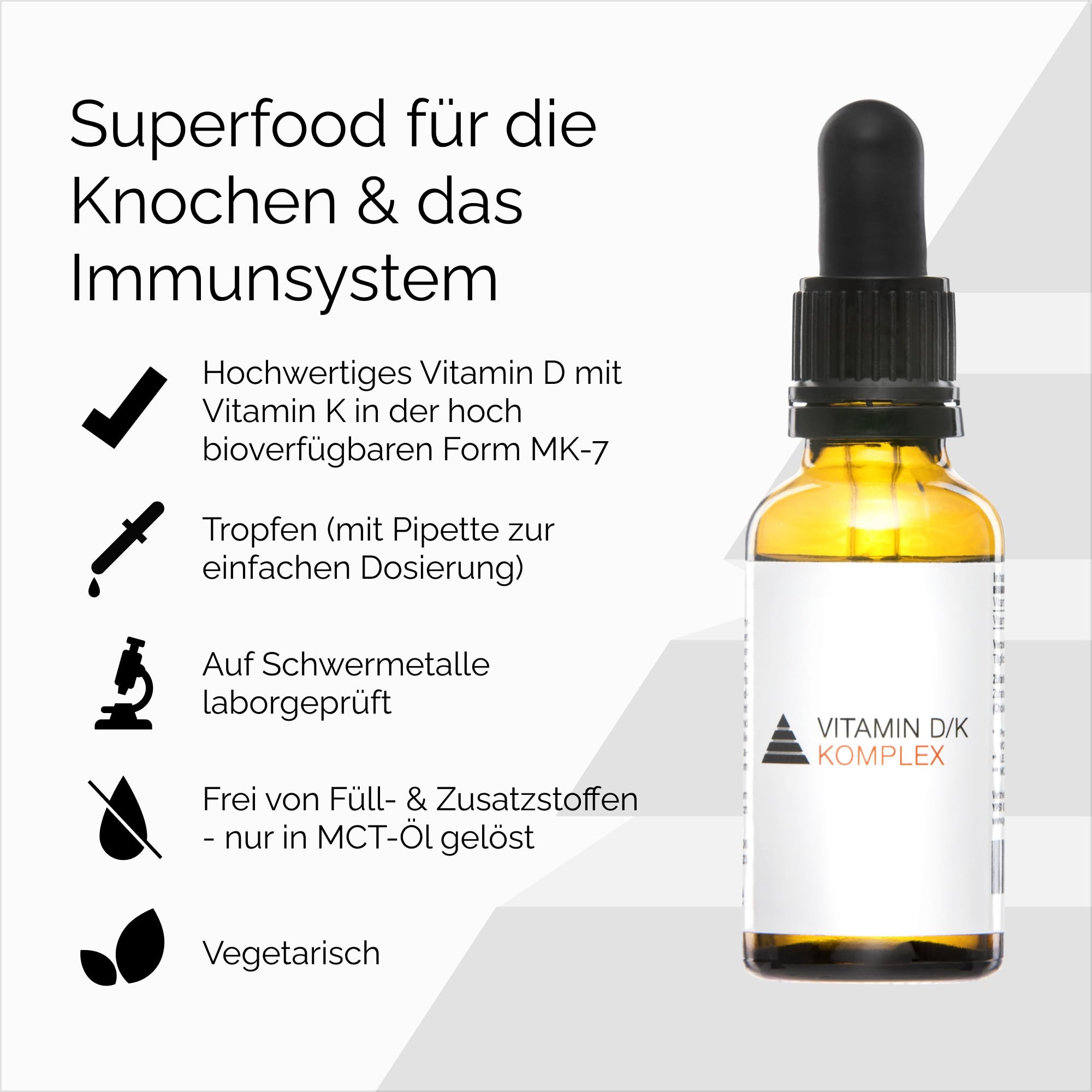 YPSI Vitamin D/K Komplex - Zweifach Vitamin D3 K2 Kombination in MCT Öl gelöst - Vegetarisch - 30 ml Pipettenflasche (Packung mit 2)