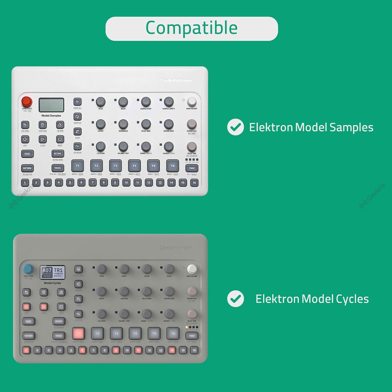 GEEKRIA Hard Shell Travel Case Compatible with Elektron Model Samples/Model Cycles, Audio Sampler Carrying Bag (Dark Gray)