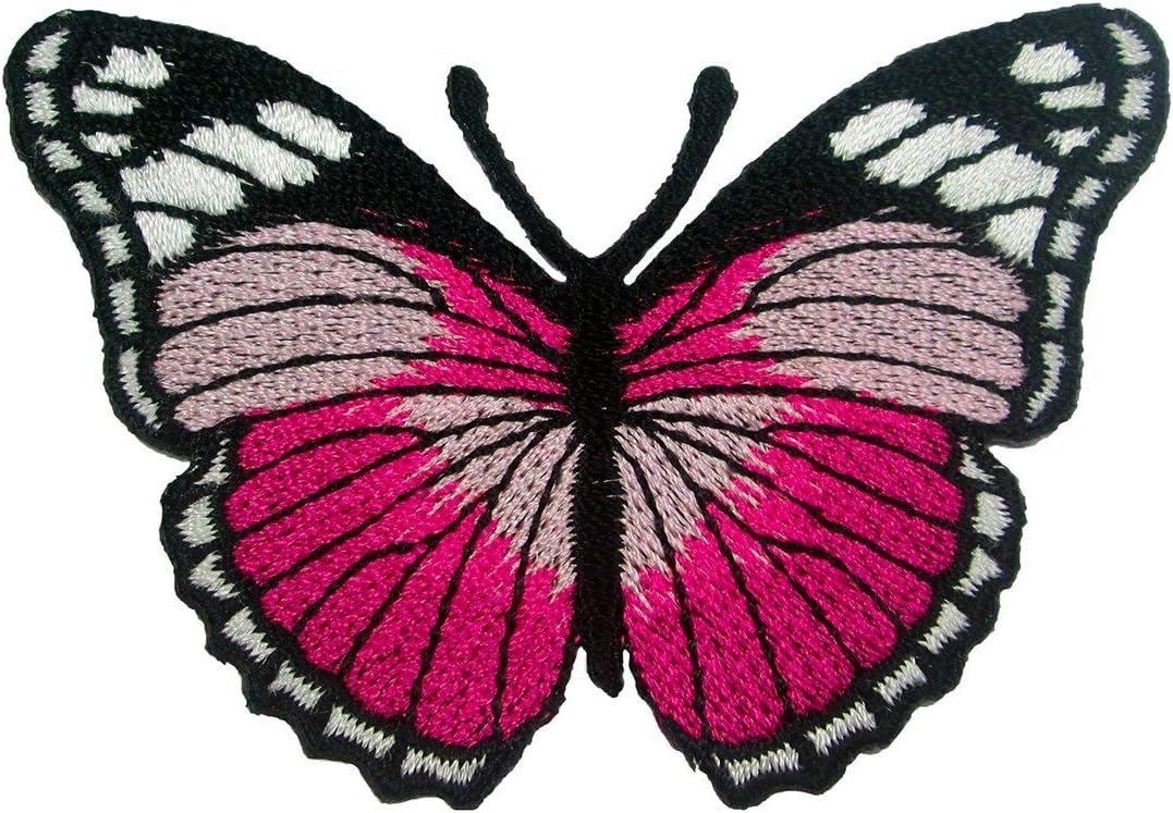 Set of 3 Purple Butterfly Iron/ Sew on Full Embroidered Patch Appliqués Badge