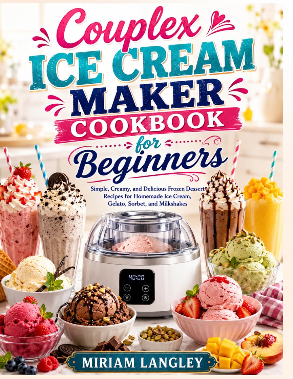 Couplex Ice Cream Maker Cookbook for Beginners: Simple, Creamy, and Delicious Frozen Dessert Recipes for Homemade Ice Cream, Gelato, Sorbet, and Milkshakes