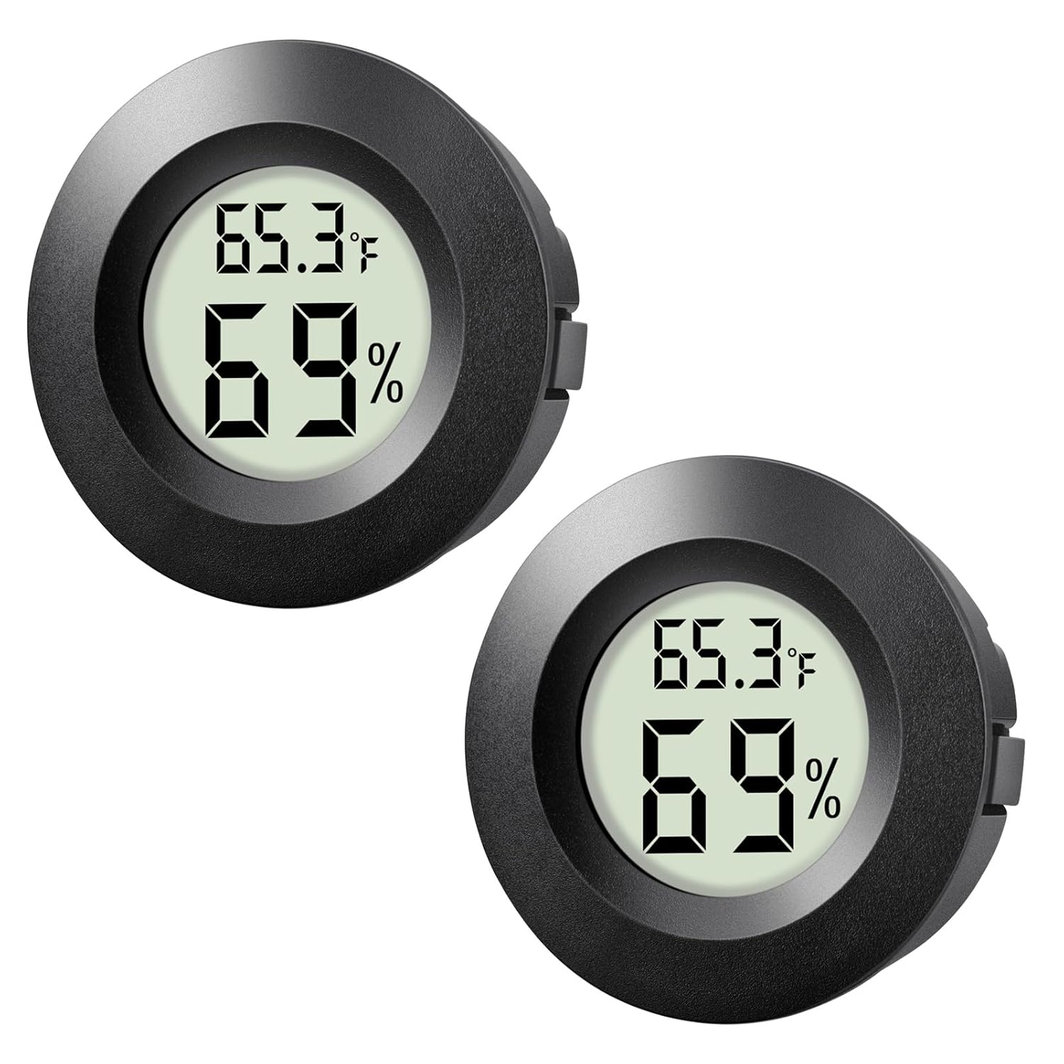2-Pack Mini Hygrometer Thermometer Indoor Outdoor Round Humidity Meter, Small Digital LCD Monitor Thermometer Temperature Gauge Humidity Sensor (℉) or (℃) for Reptile Thermostat, Jars 2-Pack Mini Hygrometer Thermometer Indoor Outdoor Round Humidity Meter, Small Digital LCD Monitor Thermometer Temperature Gauge Humidity Sensor (℉) or (℃) for Reptile Thermostat, Jars
